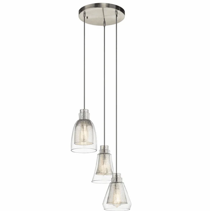 Kichler 43627NI Evie Contemporary Brushed Nickel Multi Ceiling Light Pendant