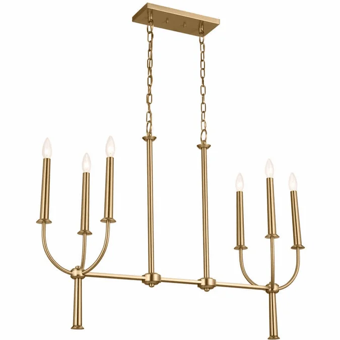 Kichler 52495BNB Florence Brushed Natural Brass Island Light Fixture