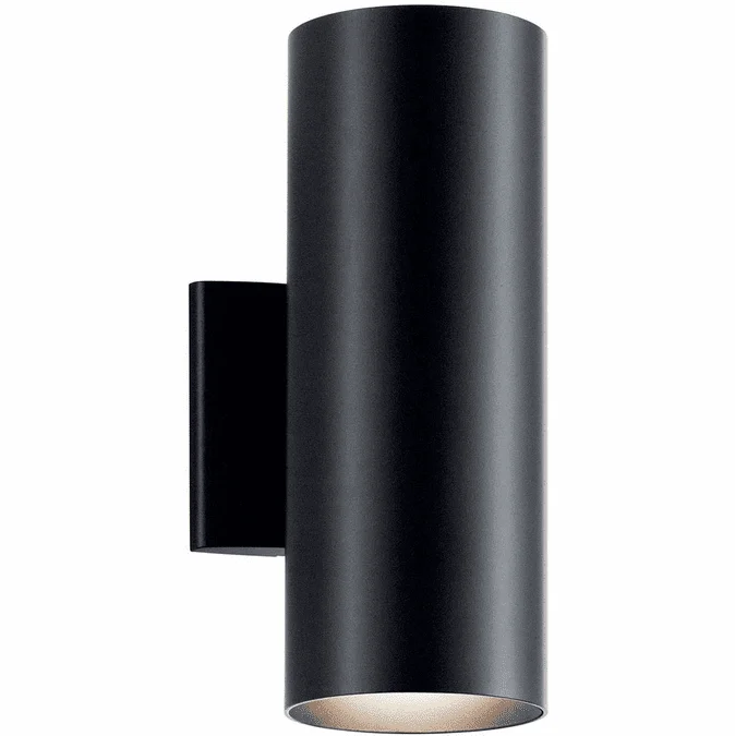 Kichler 9244BK Modern Black Outdoor 12″ Wall Sconce Lighting
