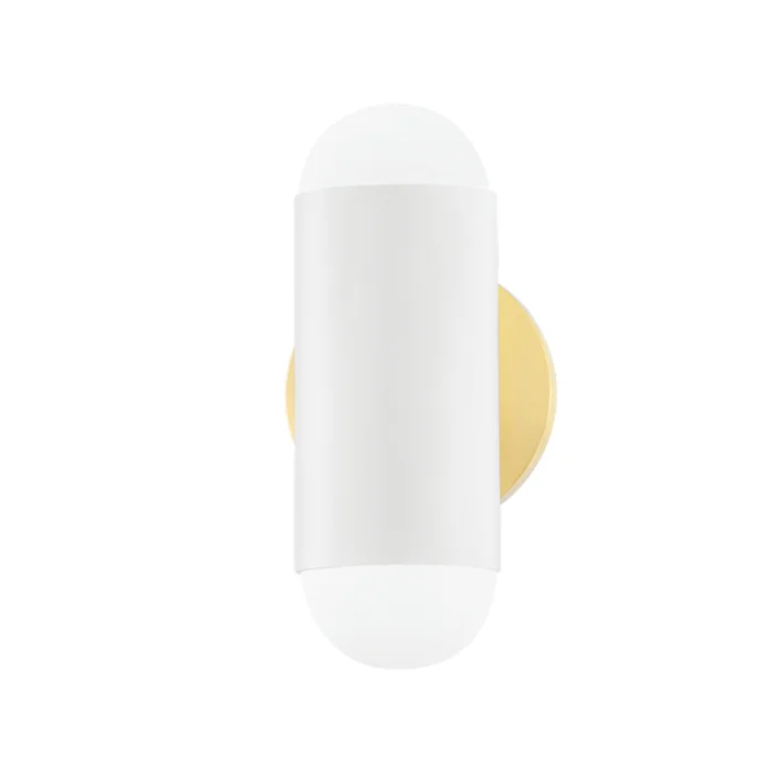 Kira 2-Light Wall Sconce in Aged Brass/Soft White Combo 11.25L x 4.75W x 9.5H