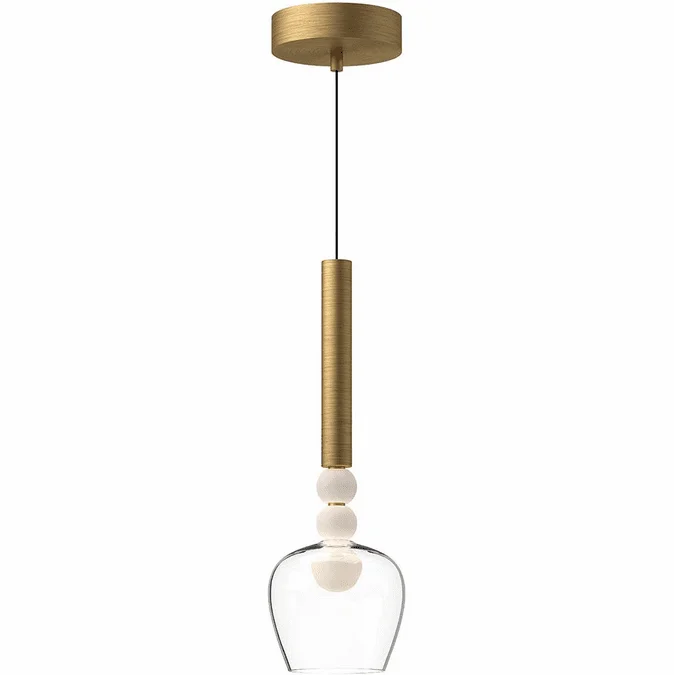 Kuzco PD30501-BG/CL Rise Modern Brushed Gold/Clear Glass LED Mini Pendant Lighting