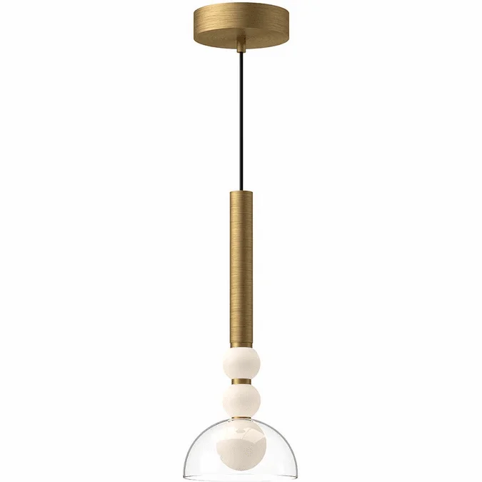 Kuzco PD30502-BG/CL Rise Contemporary Brushed Gold/Clear Glass LED Mini Drop Ceiling Light Fixture