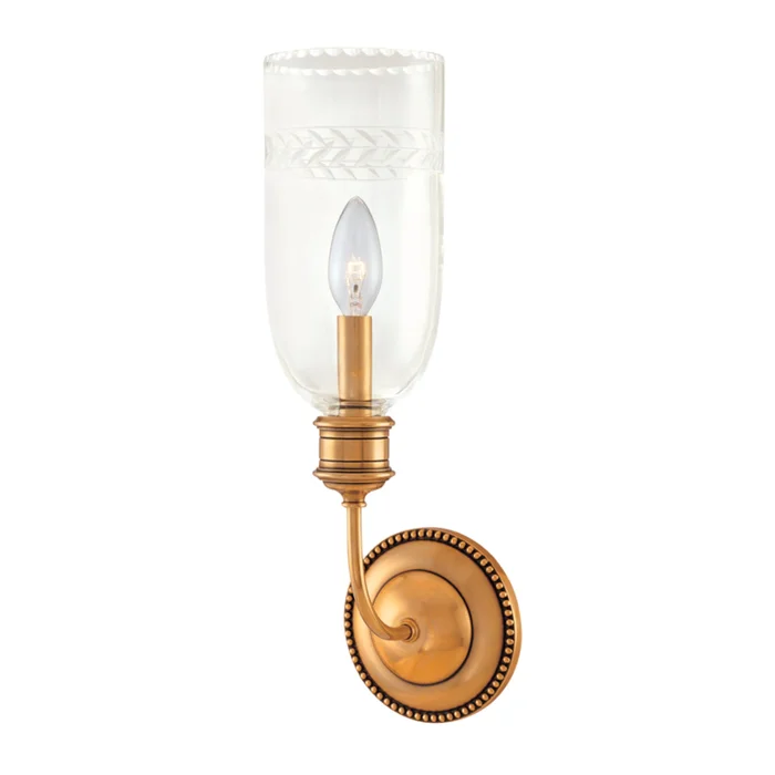 Lafayette 1-Light Wall Sconce in Aged Brass 5L x 5W x 17H