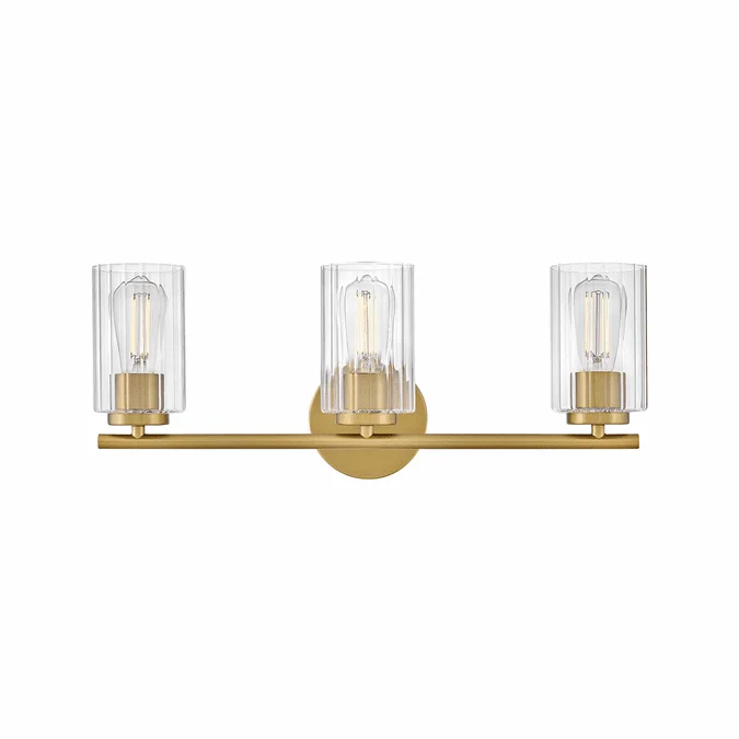Lark 85583LCB Leta Contemporary Lacquered Brass LED 3-Light Bath Wall Sconce