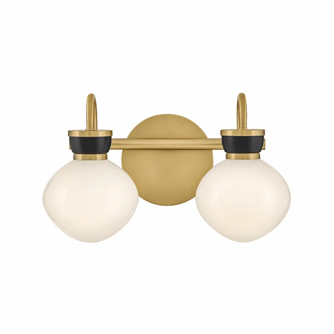 Lark 85592LCB-BK Lucy Contemporary Lacquered Brass LED 2-Light Bath Light Fixture