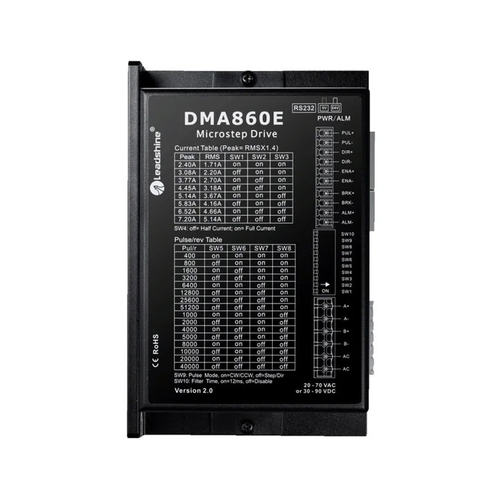 Leadshine DMA860E 7.2A Stepper Motor Driver DC 24-80V for 86/110 2-Phase Stepper