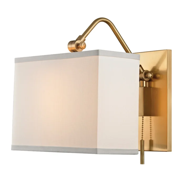 Leyden 1-Light Wall Sconce in Aged Brass 9L x 9W x 13.5H