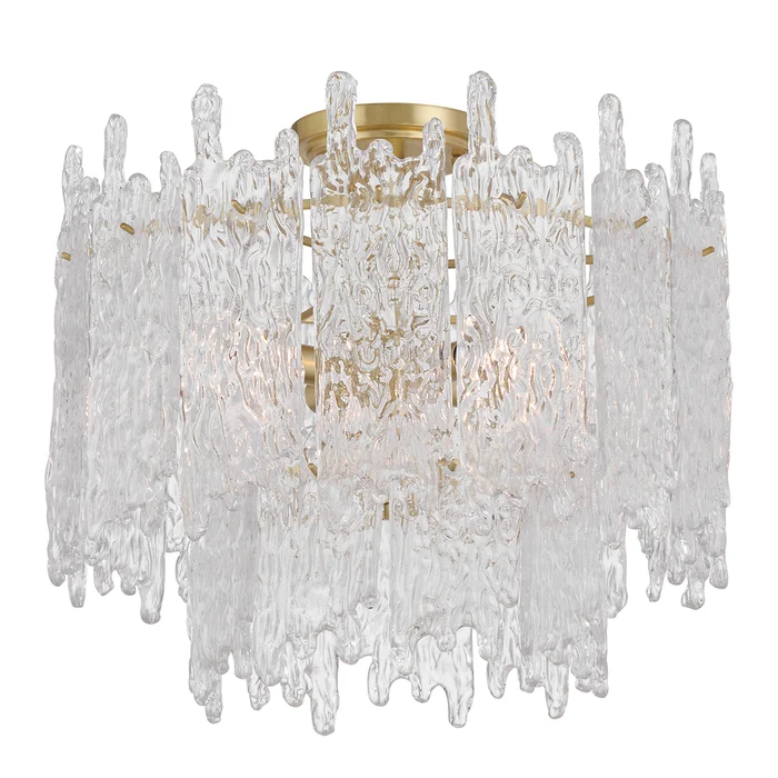 libby langdon ackerly 3 light aged brass semi flush mount