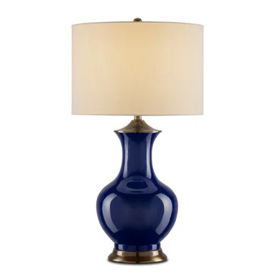 Lilou Collection One Light Table Lamp in Blue/Antique Brass (142|6000-0841)