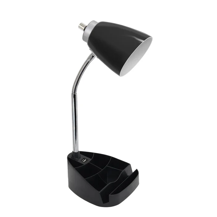 Limelights Gooseneck Desk Lamp with iPad Stand and USB Port – Black|Lampe de bureau col de cygne de Limelights avec support pour iPad et port USB – noire