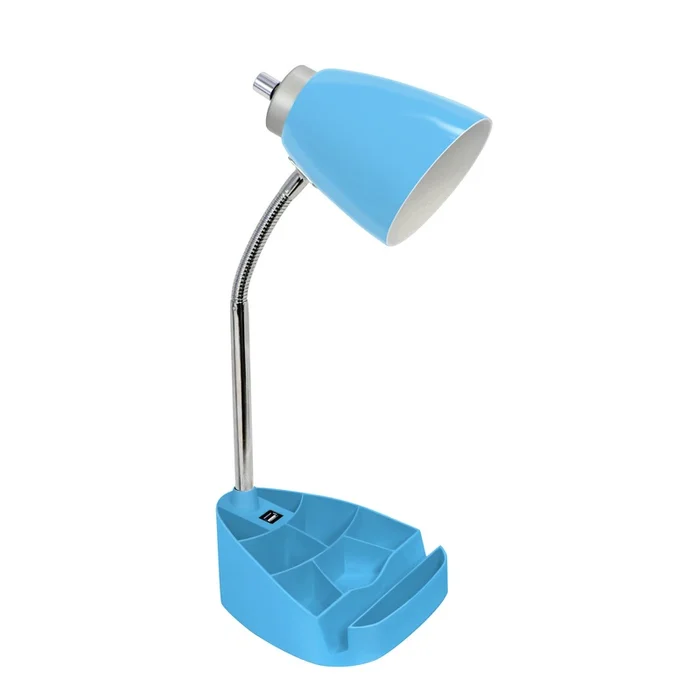Limelights Gooseneck Desk Lamp with iPad Stand and USB Port – Blue|Lampe de bureau col de cygne de Limelights avec support pour iPad et port USB bleue