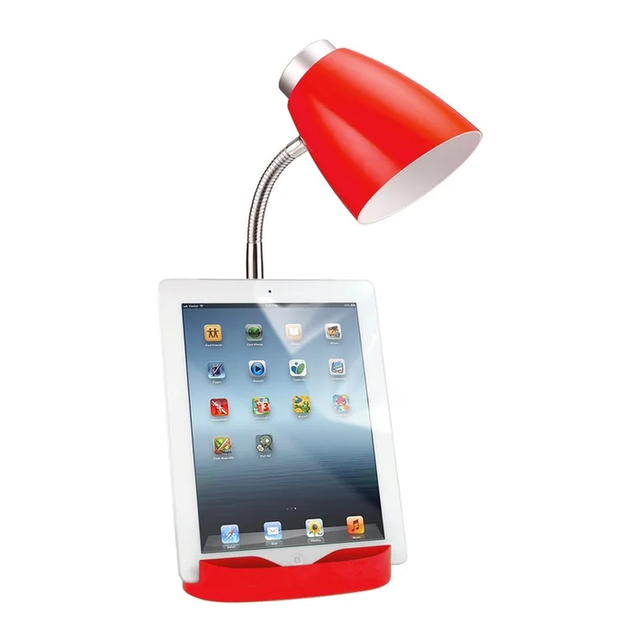 Limelights Gooseneck Desk Lamp with iPad Stand Book Holder – Red|Lampe de bureau col de cygne de Limelights avec support pour livre ou iPad – rouge - Image 2