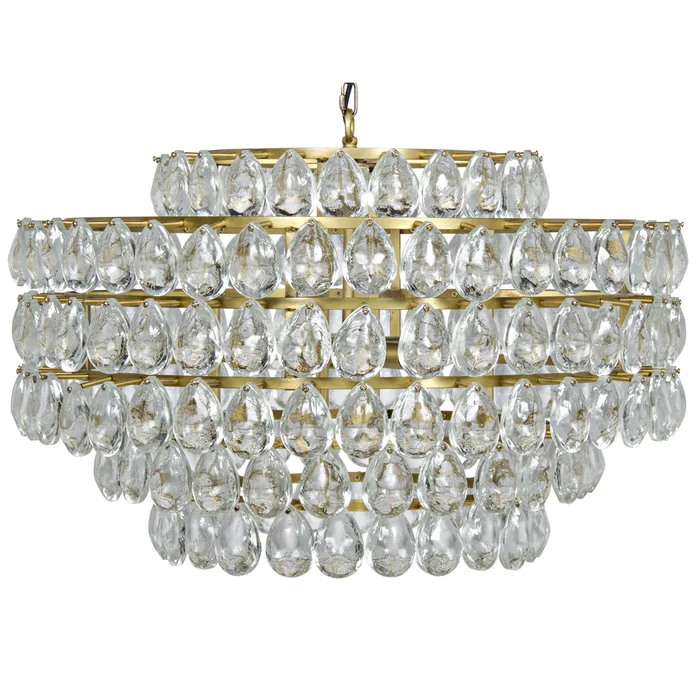 linden chandelier, antique brass, and black steel