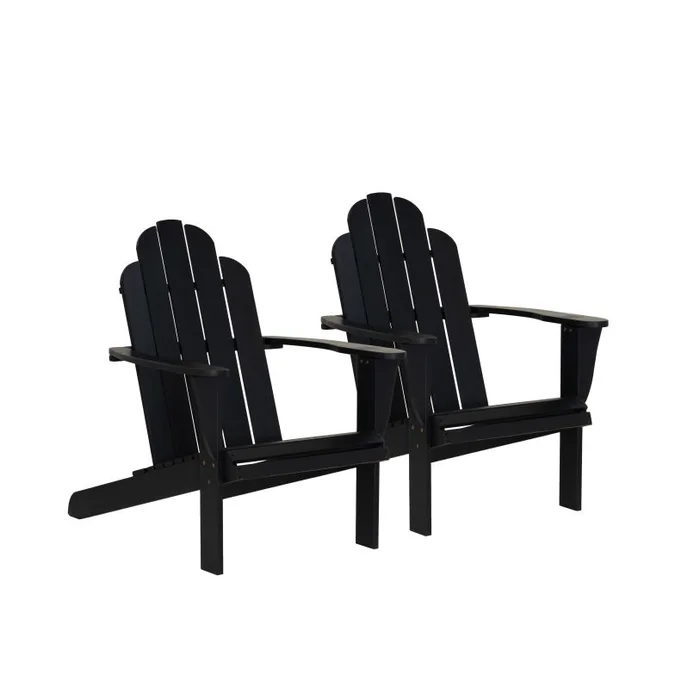 Linon Adirondack Black Chair (Set of 2) OD20BLK01KD2PK
