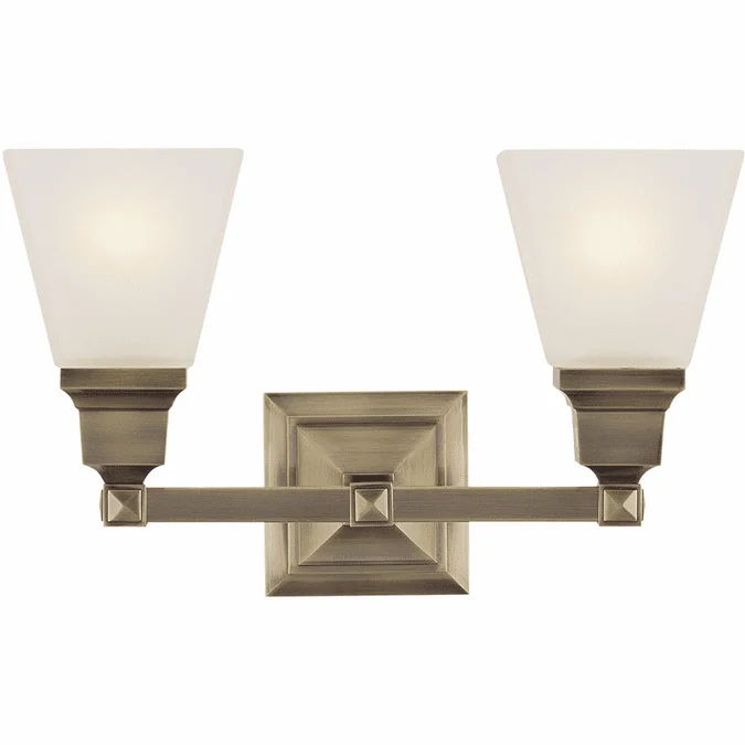 Livex 1032-01 Mission Modern Antique Brass Bathroom Light Fixture