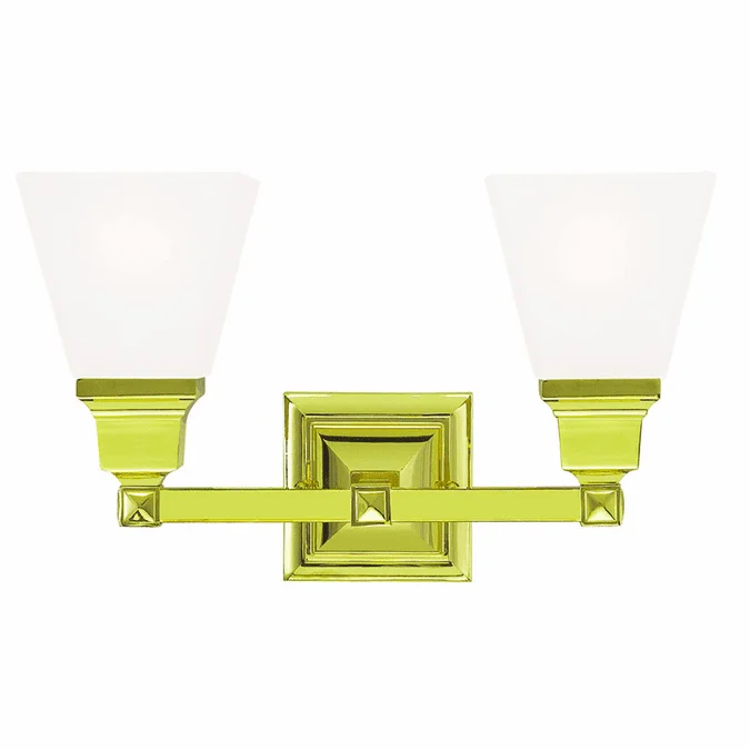 Livex 1032-02 Mission Polished Brass 2-Light Bathroom Lighting