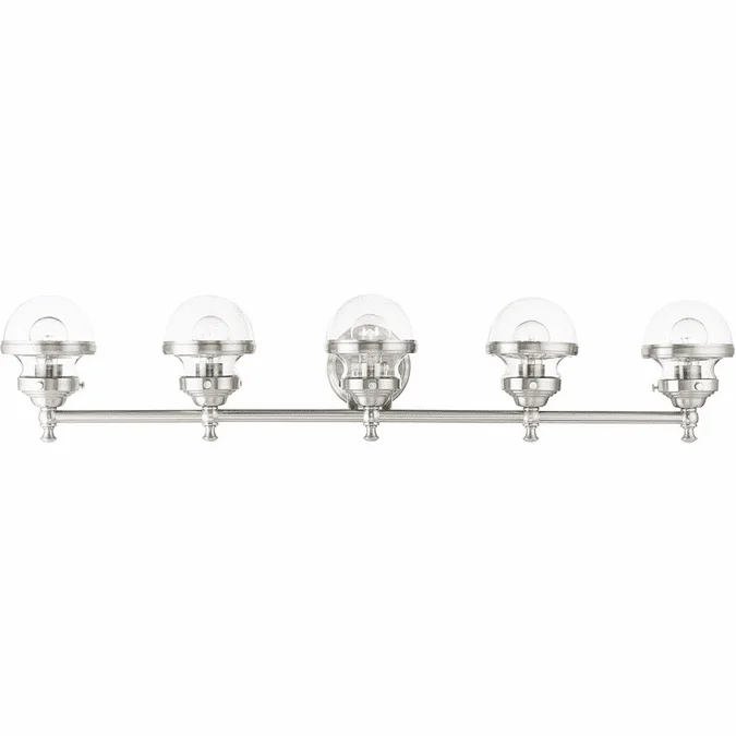 Livex 17415-91 Oldwick Brushed Nickel 5-Light Bathroom Wall Sconce