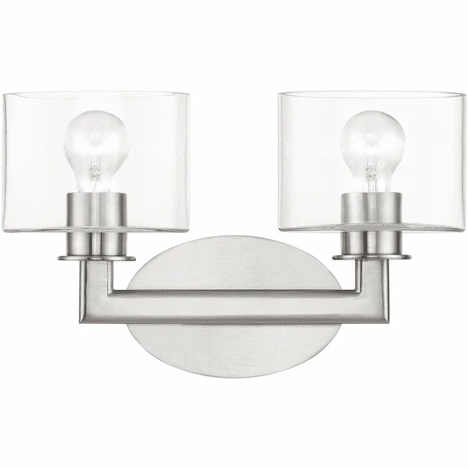Livex 17912-91 Bernardino Modern Brushed Nickel 2-Light Vanity Light