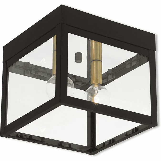 Livex 20588-07 Nyack Bronze Outdoor Ceiling Light Fixture