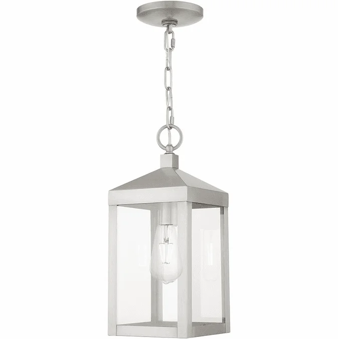 Livex 20591-91 Nyack Brushed Nickel Outdoor Pendant Lamp