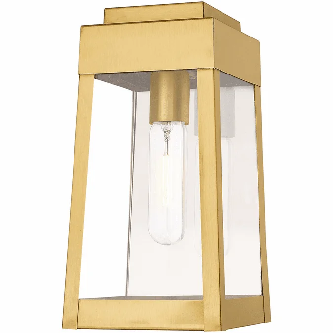 Livex 20852-12 Oslo Modern Satin Brass Outdoor 12″ Wall Lighting Fixture