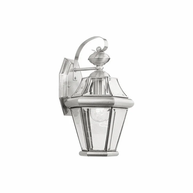 Livex 2161-91 Georgetown Outdoor Brushed Nickel Wall Sconce