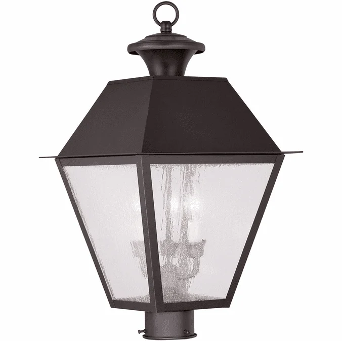 Livex 2169-07 Mansfield Bronze Post Light Fixture