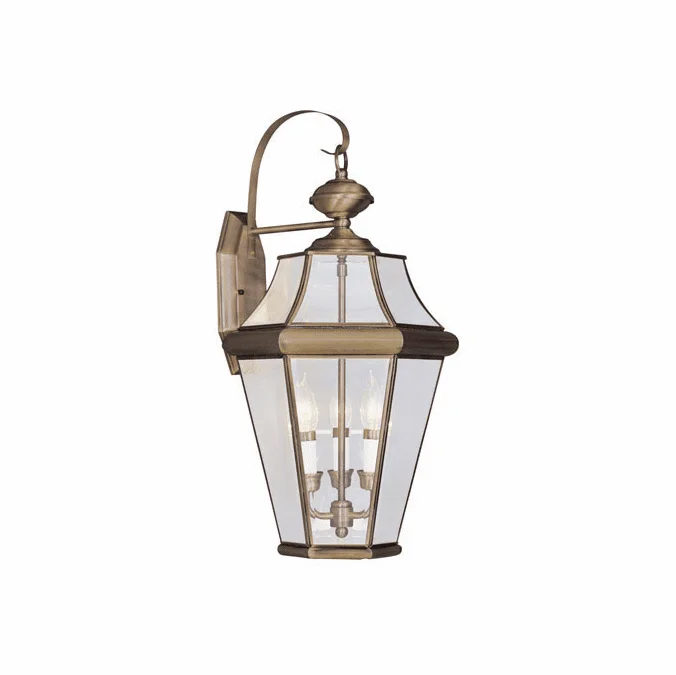Livex 2361-01 Georgetown Outdoor Antique Brass Wall Lighting