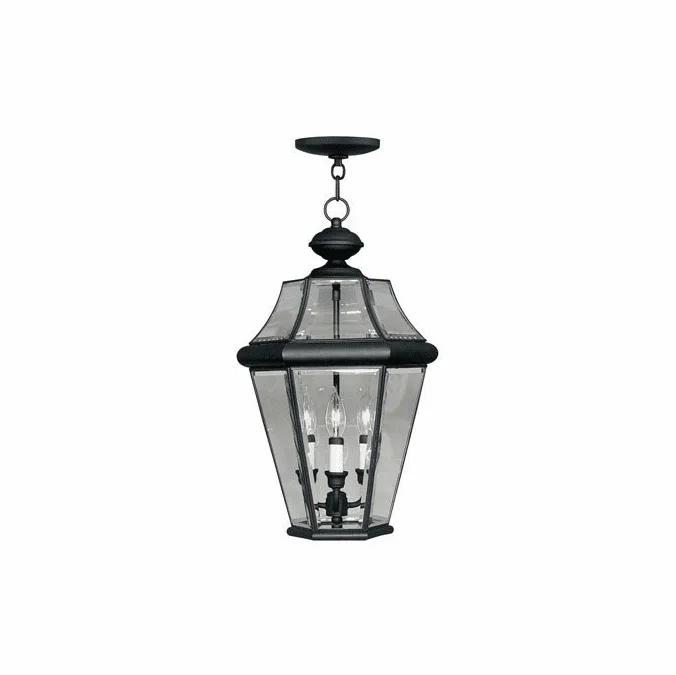 Livex 2365-04 Georgetown Exterior Black Ceiling Pendant Light