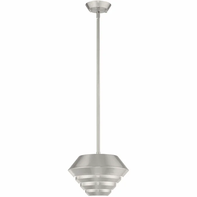 Livex 40401-91 Amsterdam Modern Brushed Nickel Mini Ceiling Pendant Light