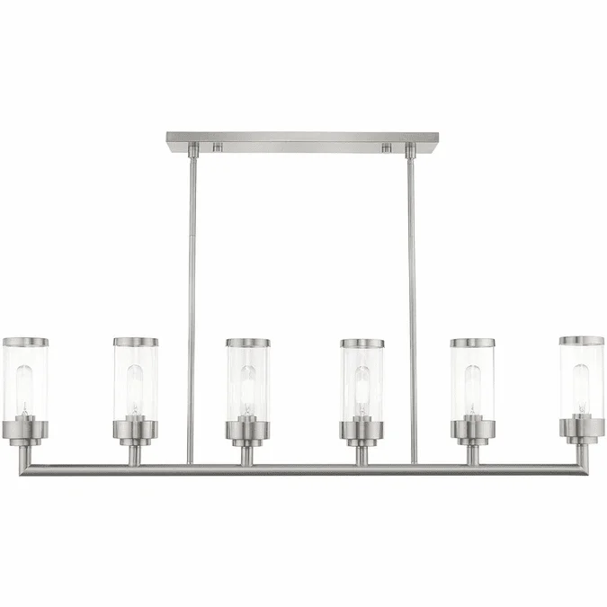 Livex 40476-91 Hillcrest Modern Brushed Nickel Kitchen Island Lighting