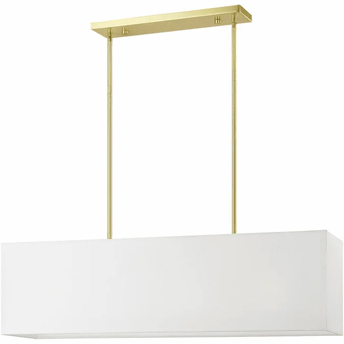 Livex 41155-12 Summit Modern Satin Brass Kitchen Island Light
