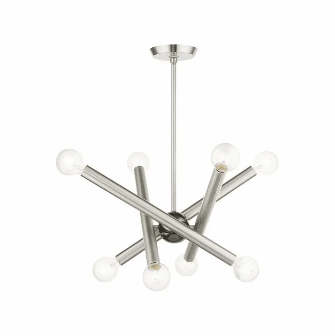 Livex 45584-91 Stafford Modern Brushed Nickel 24″ Ceiling Chandelier