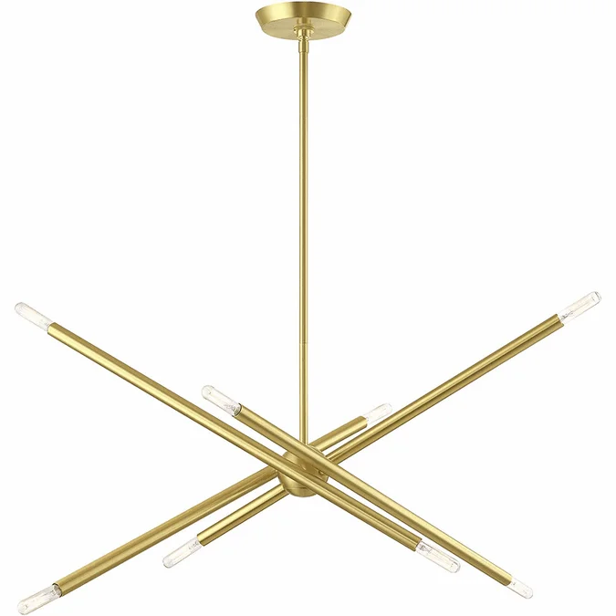 Livex 46778-12 Soho Modern Satin Brass Mini Hanging Chandelier