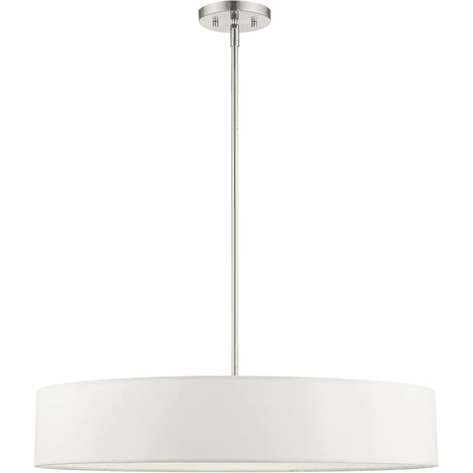 Livex 46925-91 Venlo Modern Brushed Nickel 26″ Drum Hanging Light Fixture