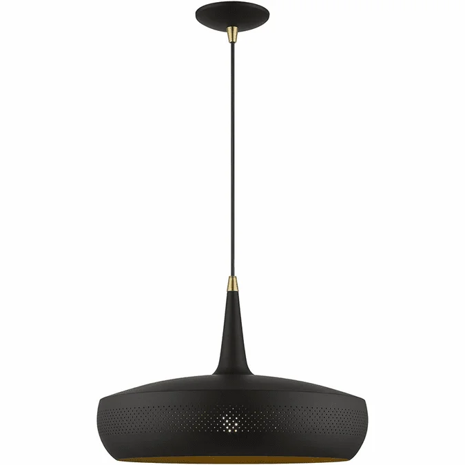 Livex 49353-04 Banbury Modern Black with Antique Brass Hanging Pendant Light