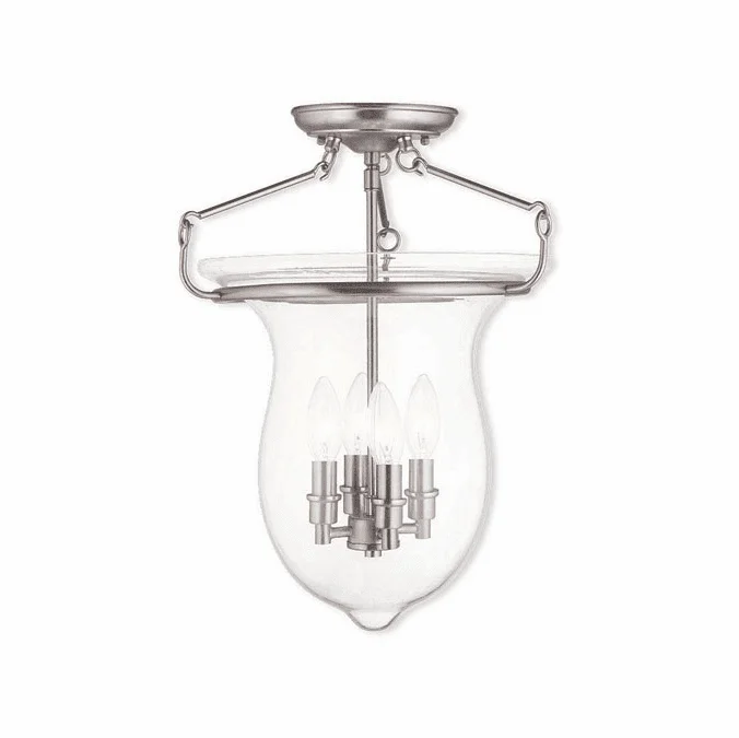 Livex 50297-91 Canterbury Brushed Nickel Flush Mount Lighting