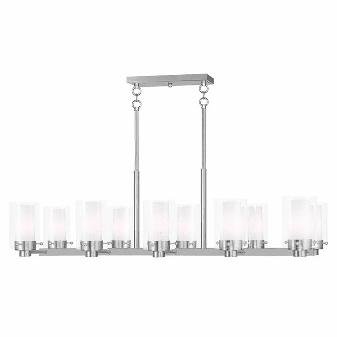 Livex 50679-91 Manhattan Contemporary Brushed Nickel Kitchen Island Light Fixture