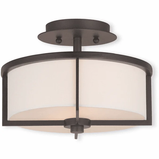 Livex 51072-07 Wesley Bronze 11″ Ceiling Light Fixture