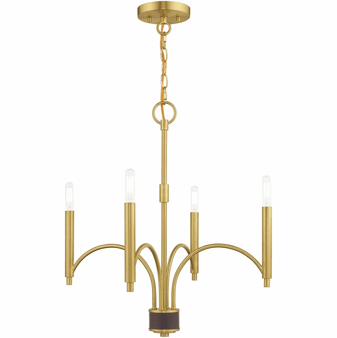 Livex 51334-12 Wisteria Modern Satin Brass Mini Lighting Chandelier