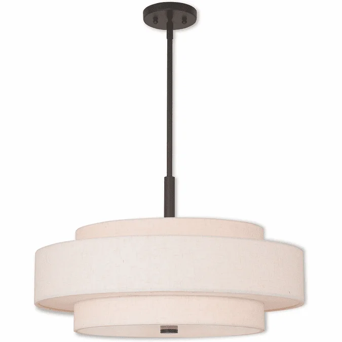 Livex 52138-92 Meridian English Bronze 24″ Drum Pendant Light