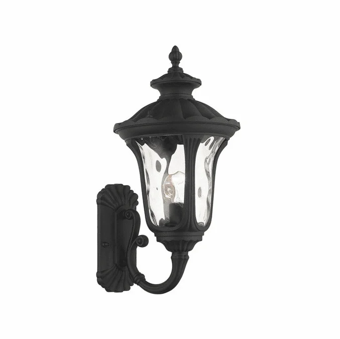 Livex 7852-14 Oxford Textured Black Outdoor 19″ Wall Light Sconce