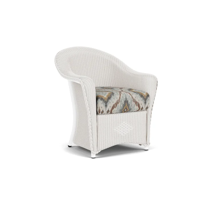 lloyd flanders reflections dining armchair in white finish with yoko mist fabric grade d