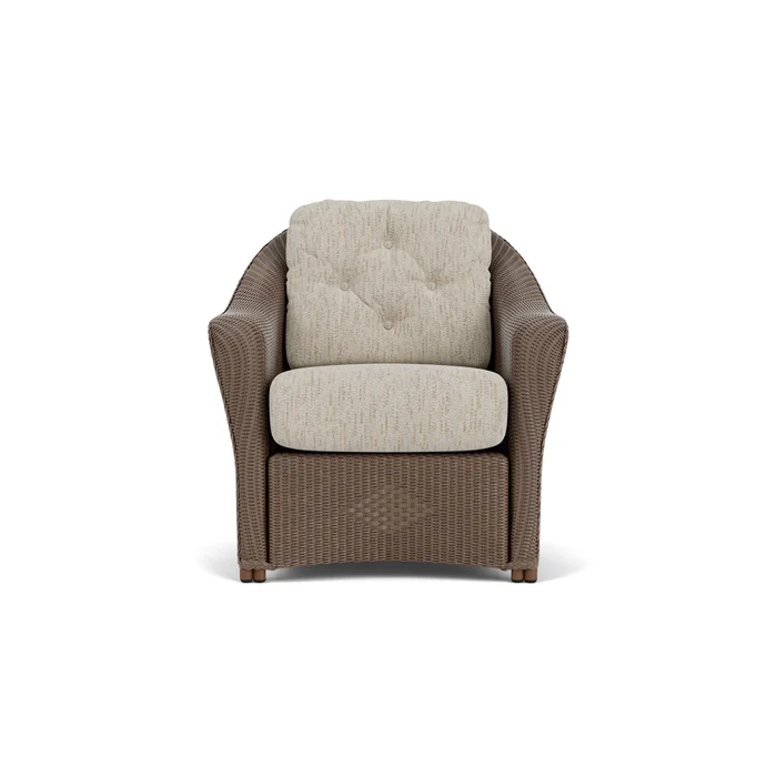 lloyd flanders reflections lounge chair in bark finish with charlotte sparrow fabric grade d
