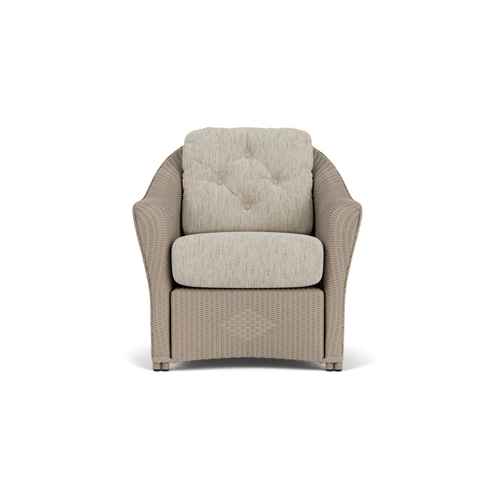 lloyd flanders reflections lounge chair in french beige finish with charlotte sparrow fabric grade d