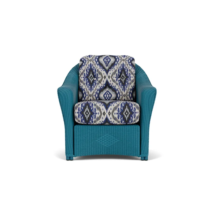 lloyd flanders reflections lounge chair in peacock finish with yoko mediterranean fabric grade d