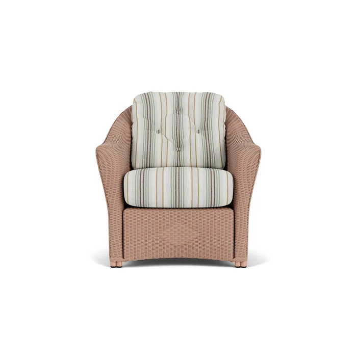 lloyd flanders reflections lounge chair in rosewood finish with jansen eucalyptus fabric grade a