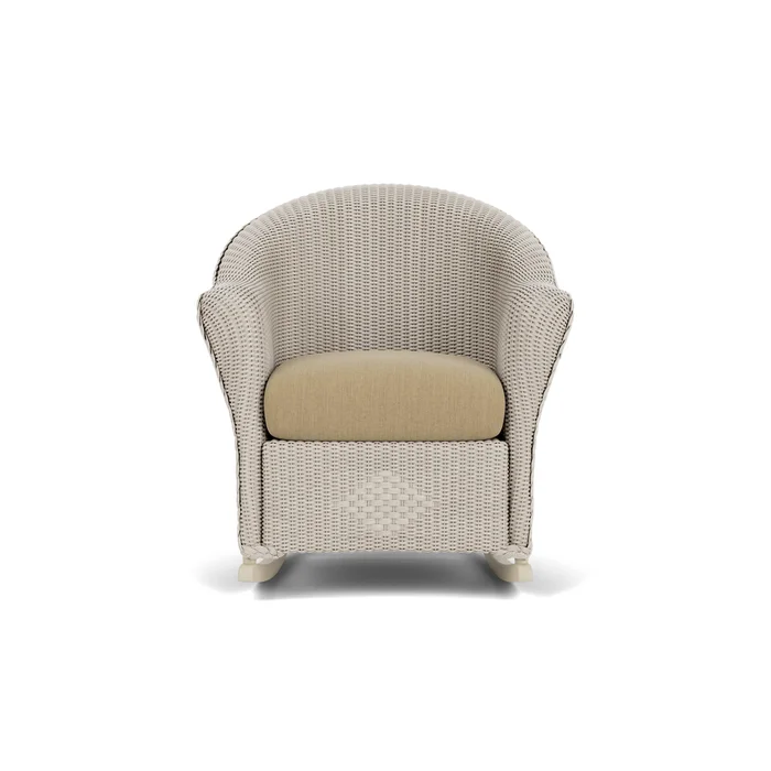 lloyd flanders reflections porch rocker in linen finish with loveboat saffron fabric grade a