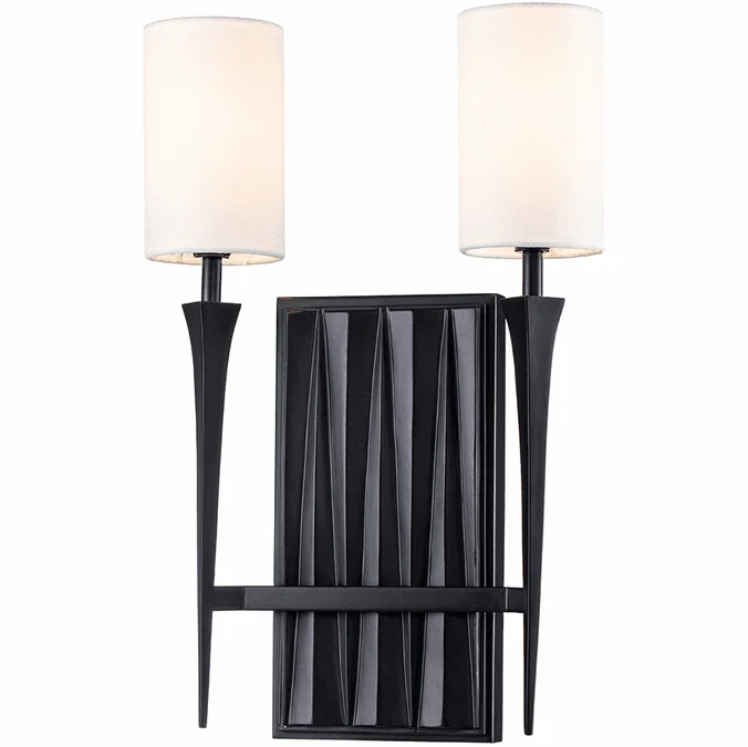 Lucas McKearn SC10506BLK-2 Crest Contemporary Matte Black Wall Lamp