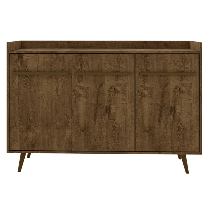 Manhattan Comfort Bradley 53.54 Buffet Stand with 4 Shelves – Rustic Brown|Buffet Bradley de ManhattanComfort de 53,54po avec 4tablettes – brun rustique